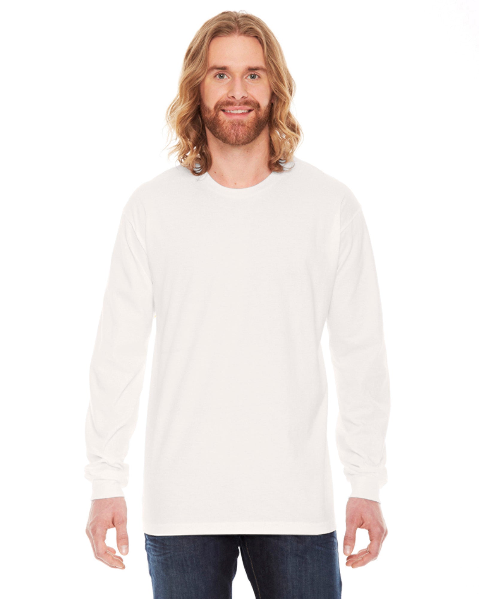 Unisex Fine Jersey Long-Sleeve T-Shirt - Creme