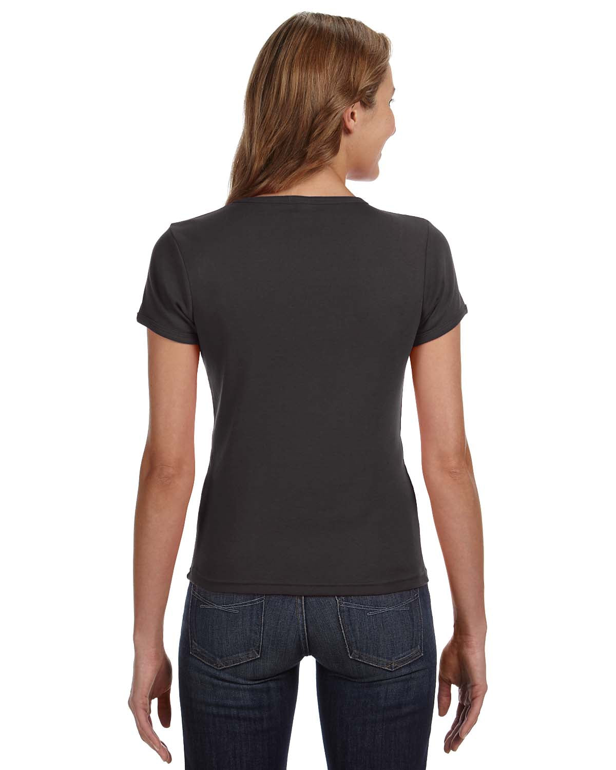 Women's 1x1 Baby Rib Scoop T-Shirt - Smoke