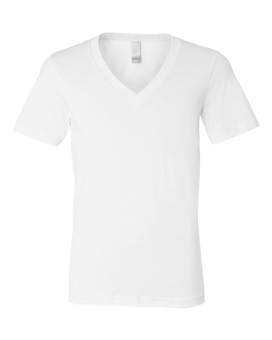 Unisex Deep V-Neck Jersey Tee - White