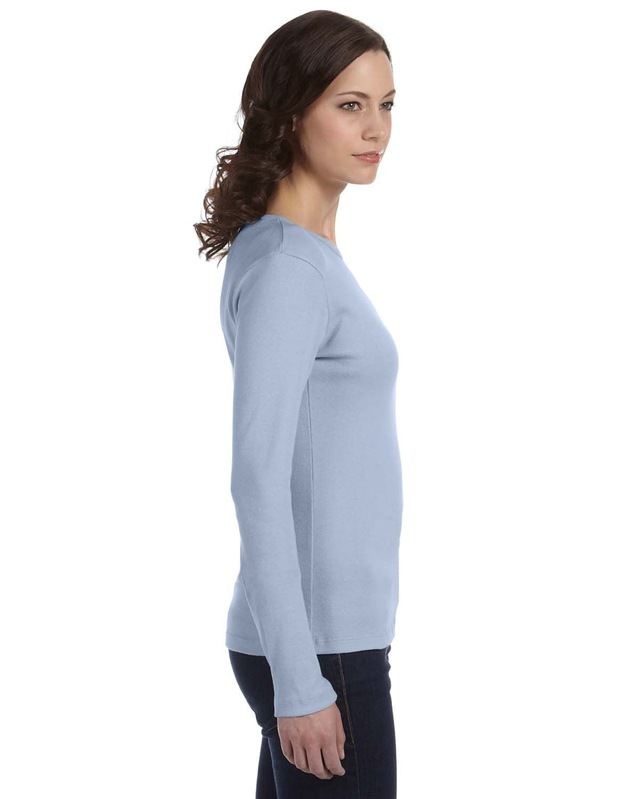 Women's Stretch Rib Long-Sleeve T-Shirt - Baby Blue