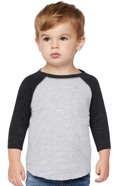 Toddler Baseball T-Shirt - Vintage Heather / Vintage Smoke