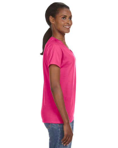 Women's Lightweight V-Neck T-Shirt - Hot Pink