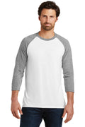 Unisex Perfect Tri 3/4-Sleeve Raglan - Gray Fr / White