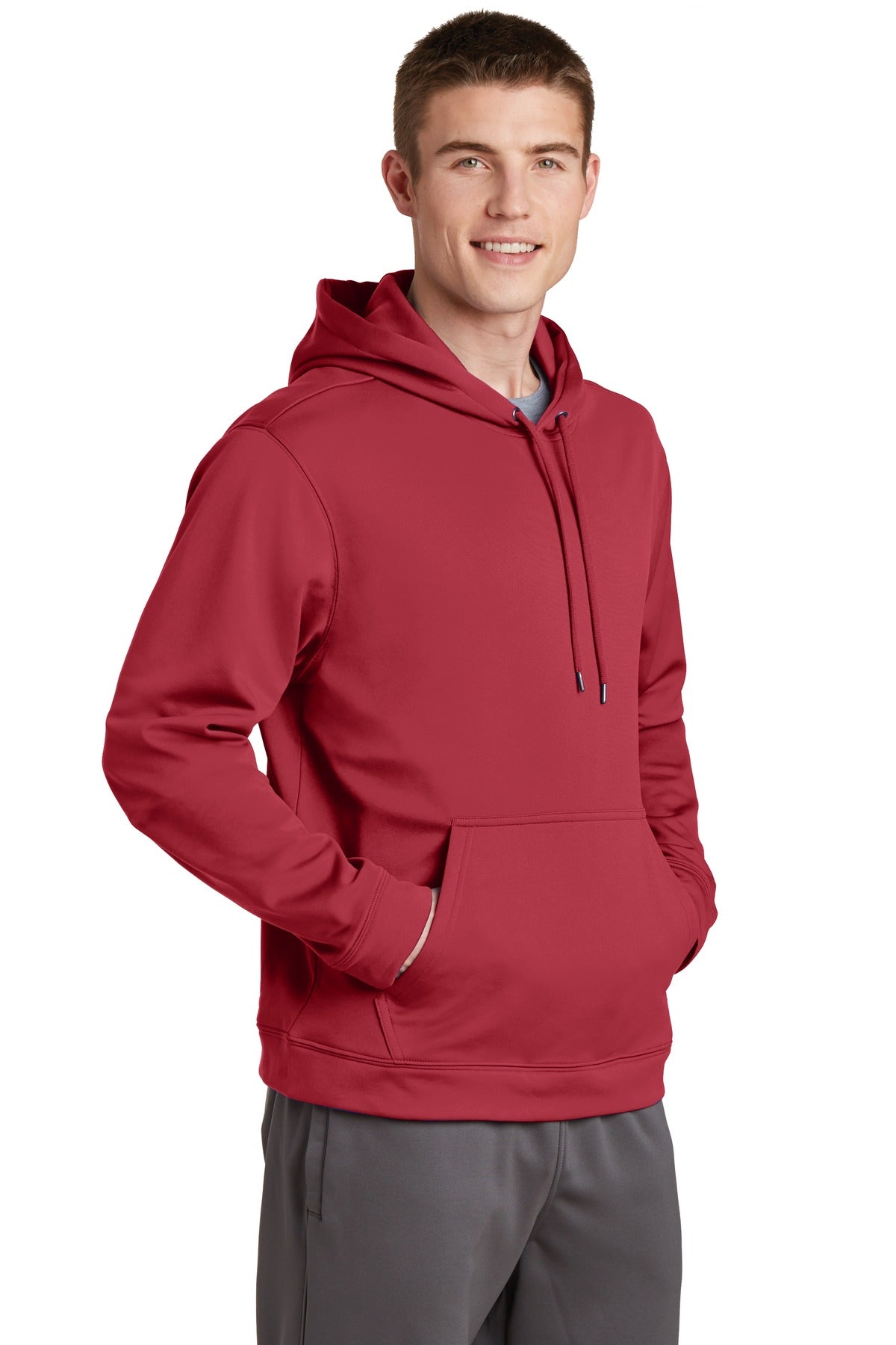 Sport-Wick Fleece Hooded Pullover - Deep Red