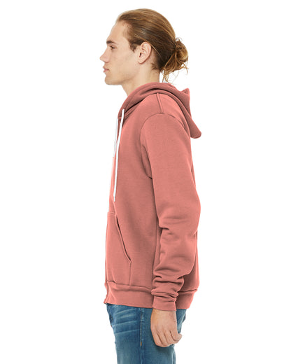 Unisex Poly-Cotton Sponge Fleece Full-Zip Hoodie - Mauve
