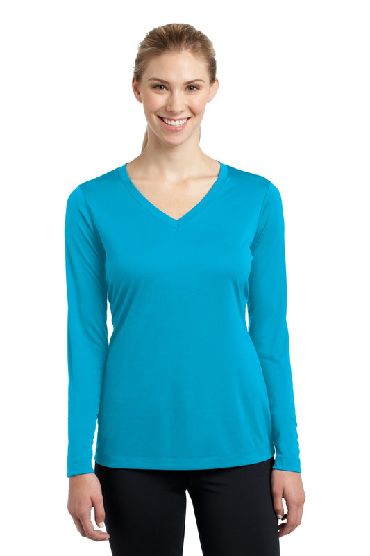 Women's Long Sleeve PosiCharge Competitor V-Neck Tee - Atomic Blue