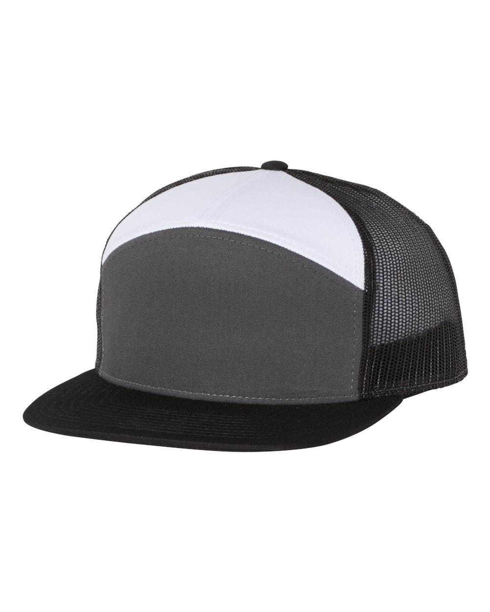 Seven-Panel Trucker Cap - Charcoal / Black / White