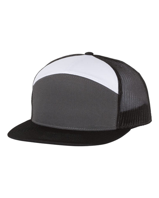 Seven-Panel Trucker Cap - Charcoal / Black / White