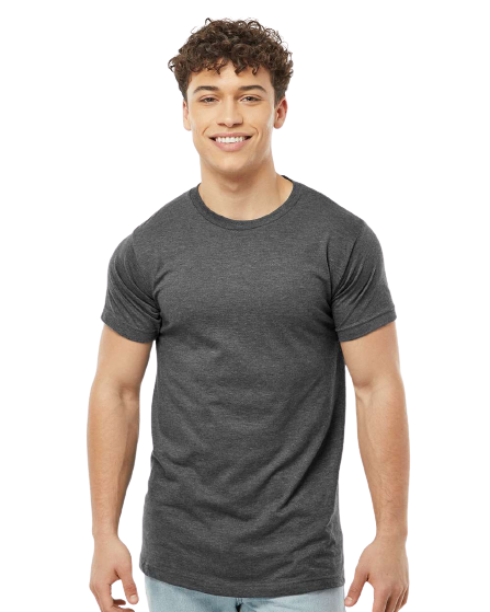 Unisex Fine Jersey Tee - Heather Charcoal