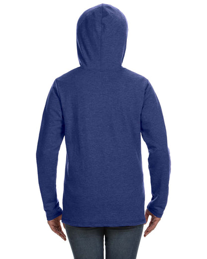 Women's Hooded French Terry - Heather Blue