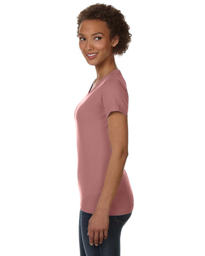 Women's V-Neck Fine Jersey T-Shirt - Mauvelous