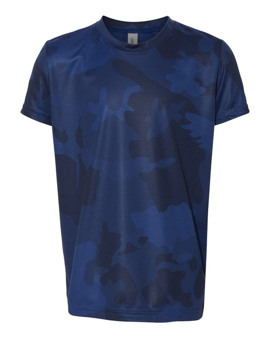 Youth Performance Short-Sleeve T-Shirt - Sport Royal Laser Camo