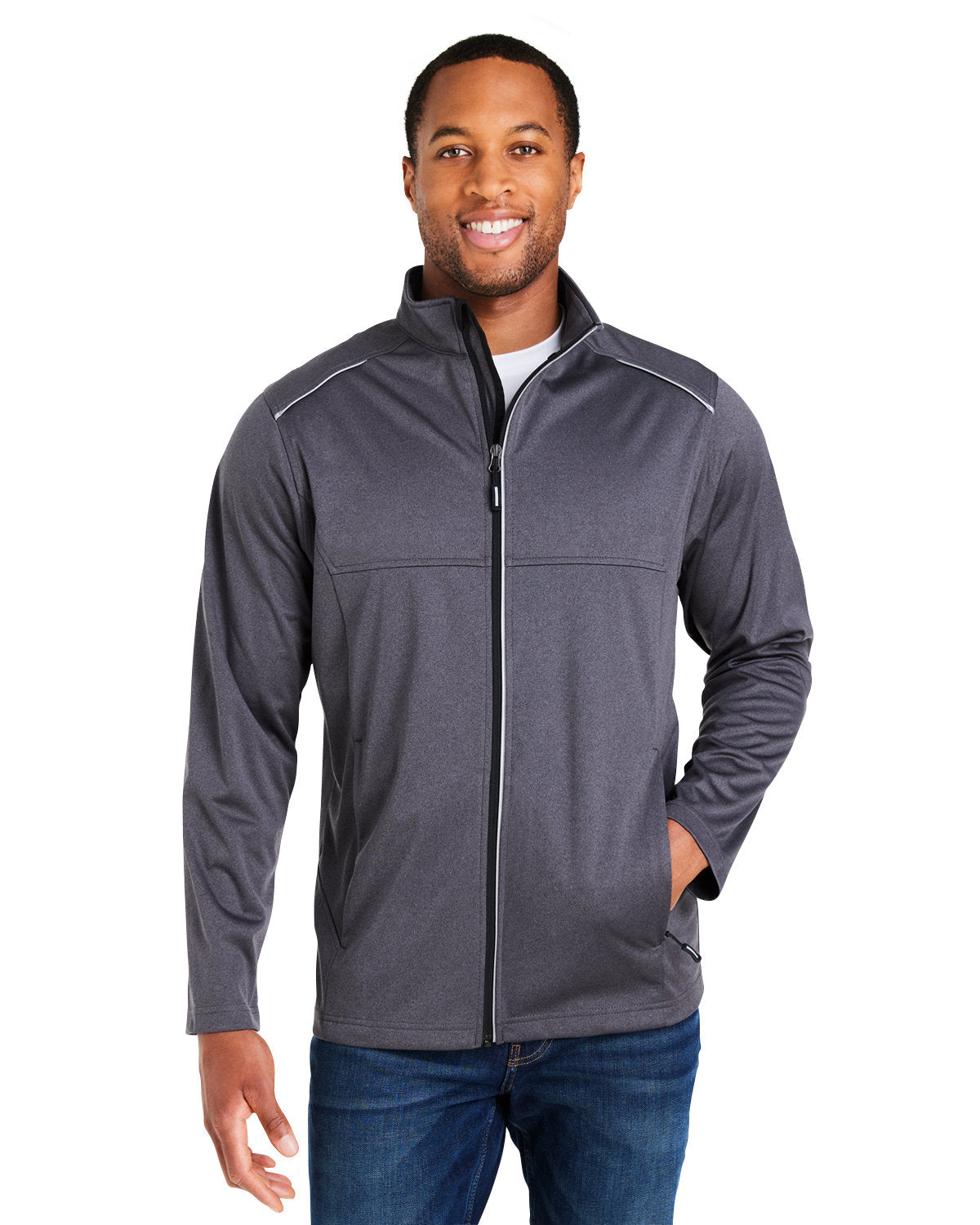 Men's Techno Lite Three-Layer Knit Tech-Shell - Carbon Heather