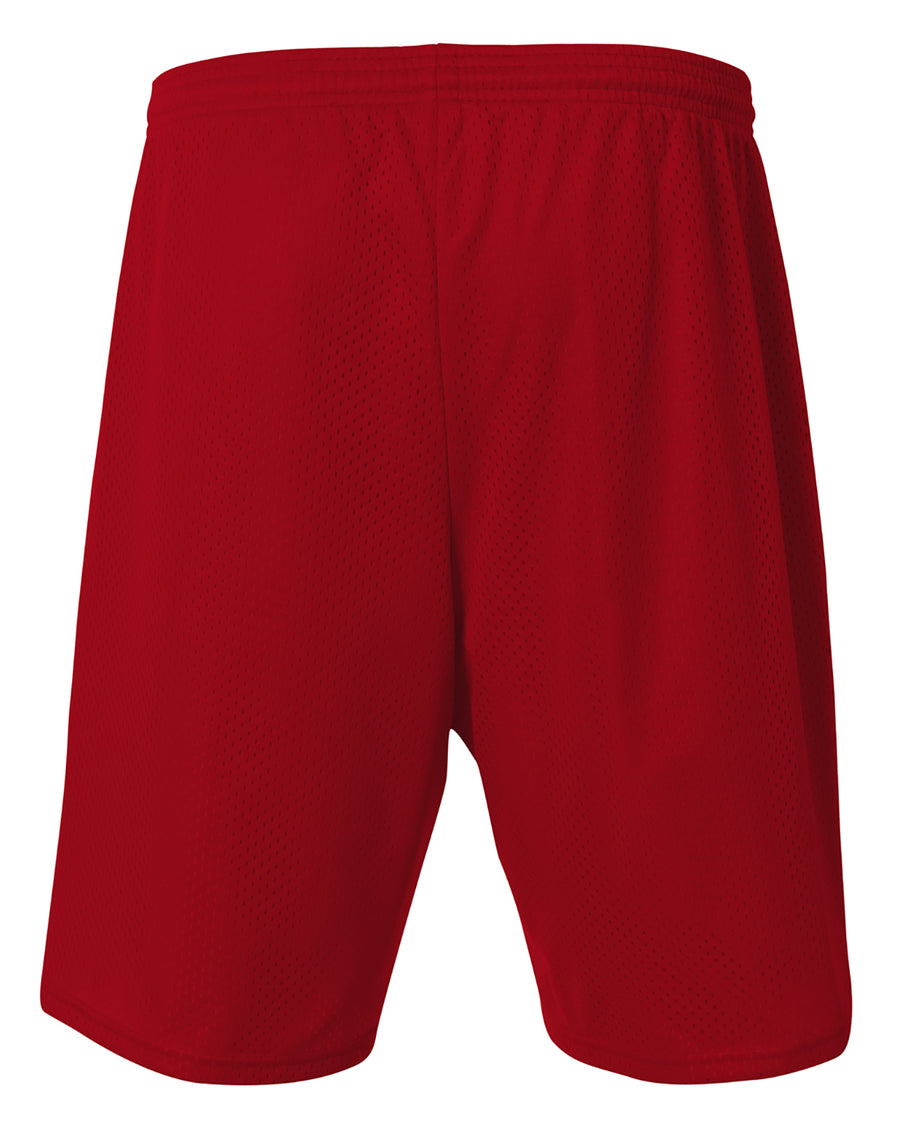 Unisex Nine Inch Inseam Mesh Short - Cardinal