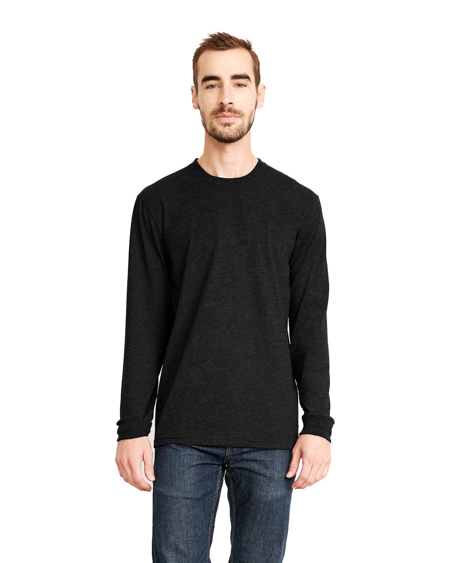 Unisex Sueded Long-Sleeve Crew - Black