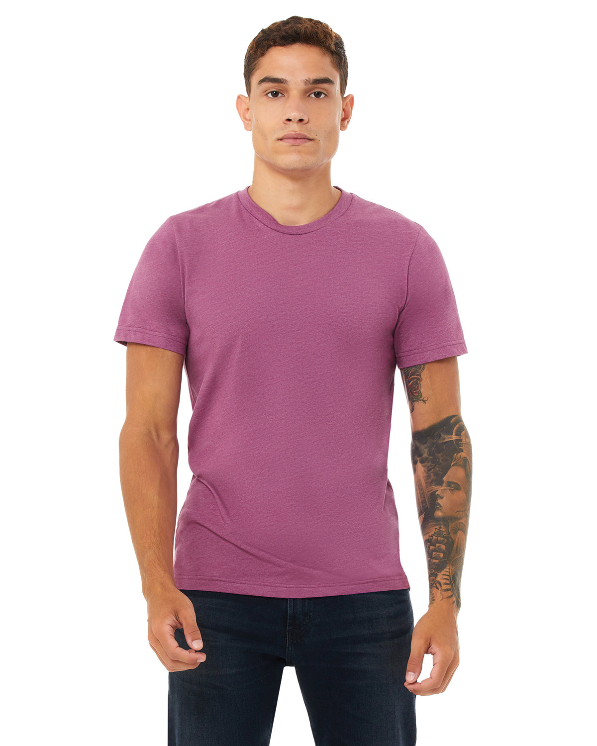 Unisex Heather CVC T-Shirt - Heather Magenta
