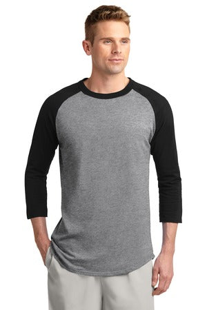 Unisex Colorblock Raglan Jersey - Heather / Gray / Black