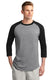 Sport-Tek T200J1 - Unisex Colorblock Raglan Jersey - Heather / Gray / Black