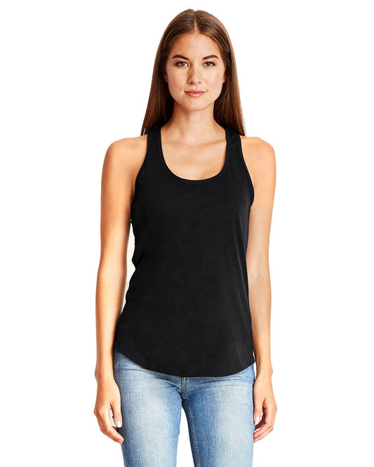 Women's Gathered Racerback Tank - Black