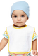 Rabbit Skins 1003 - Infant Contrast Trim Terry Bib - White / Gold