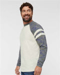 LAT 6934 Natural Heather/ Vintage Camo/ Natural Heather — on model side