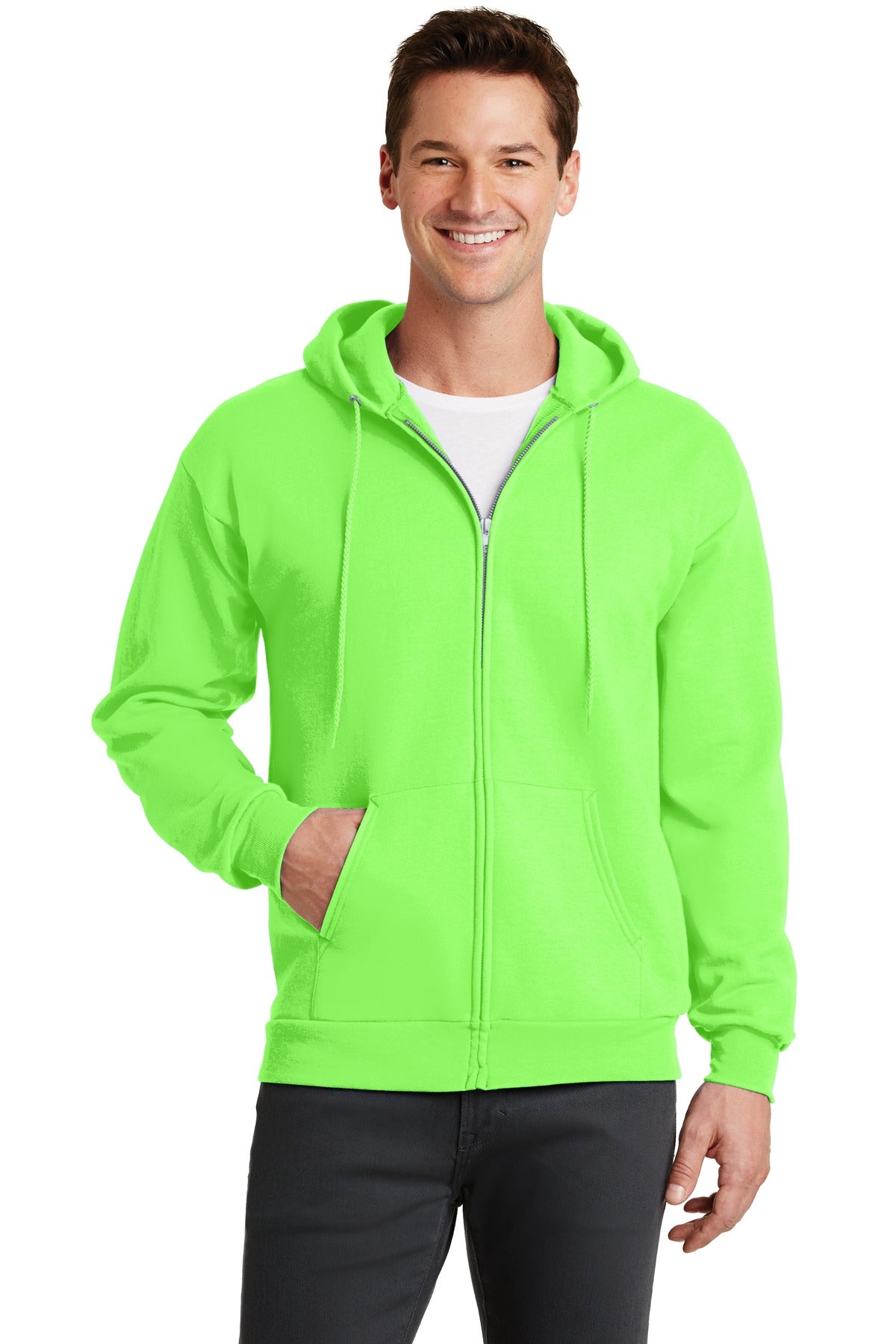 Unisex Core Fleece Full-Zip Hoodie - Neon Green