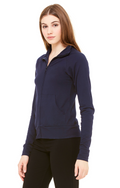 Women's Cotton Spandex Cadet Jacket - Navy