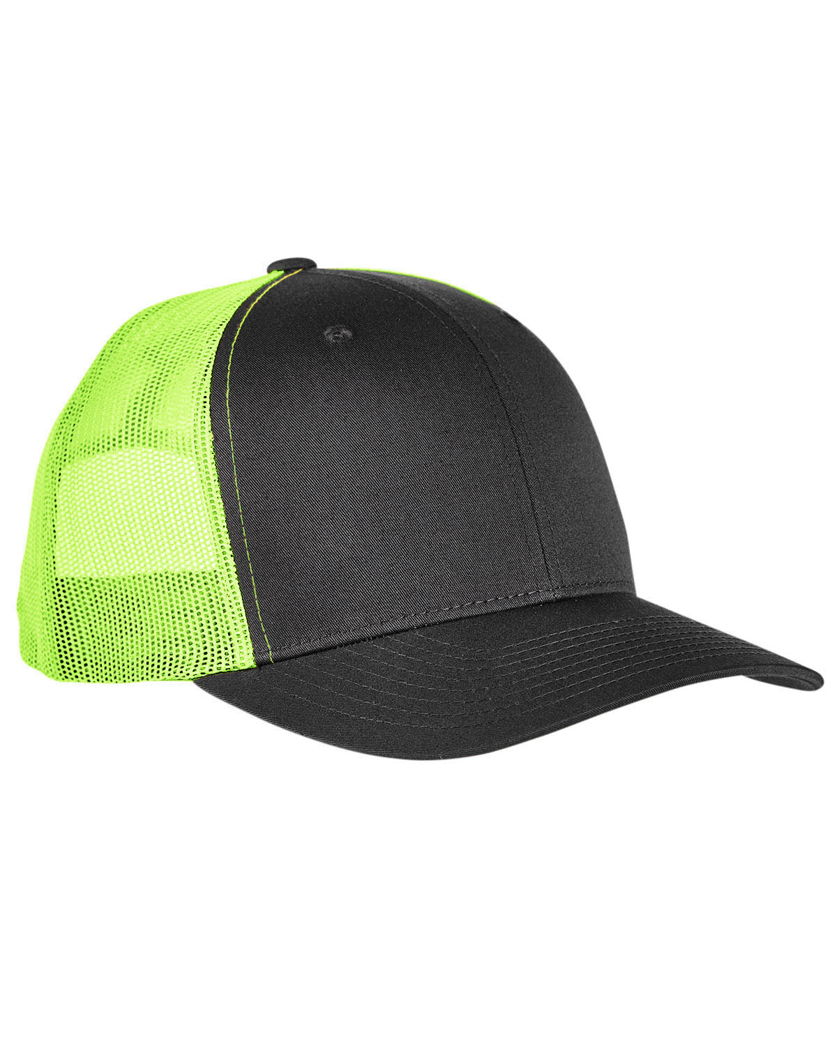 Unisex Retro Trucker Cap - Charcoal / Neon Green