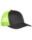 Yupoong 6606 - Unisex Retro Trucker Cap - Charcoal / Neon Green