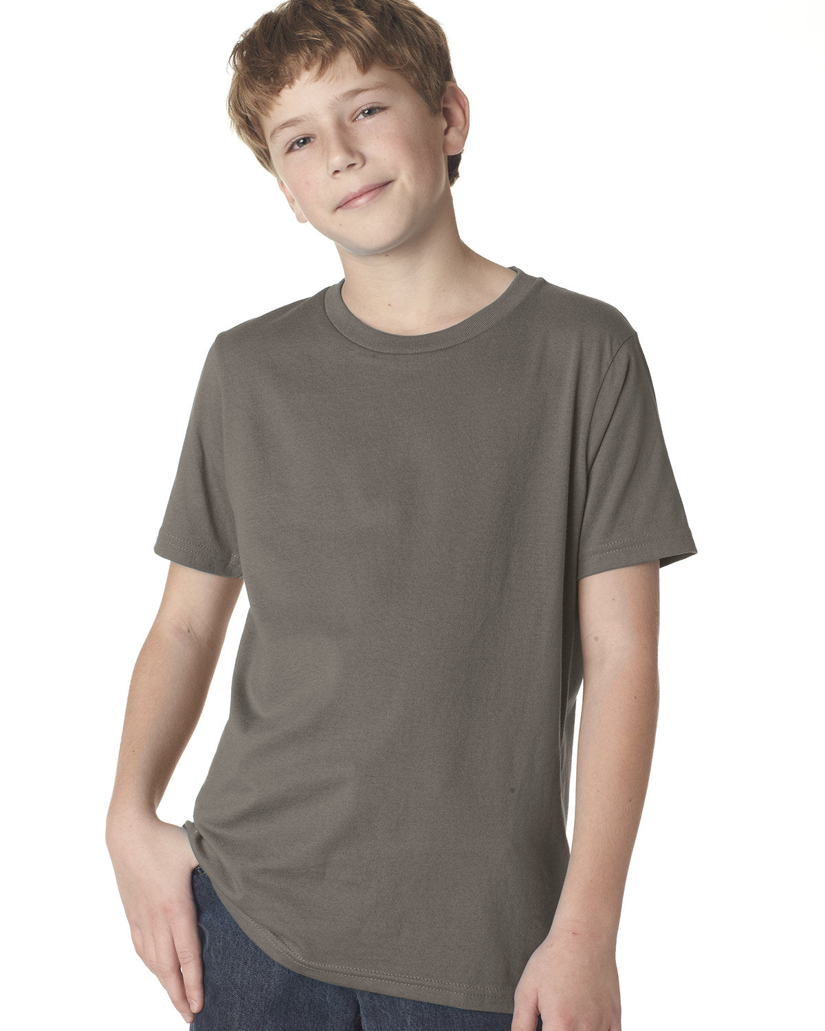 Youth Cotton Crew - Warm Gray