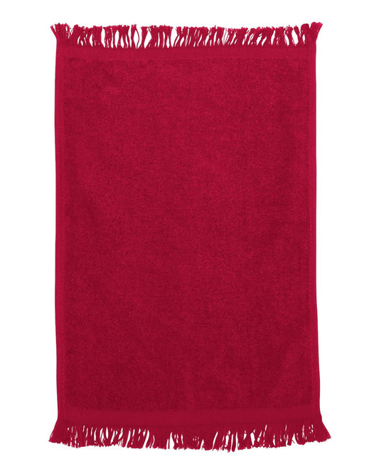 Fringed Fingertip Towel - Red
