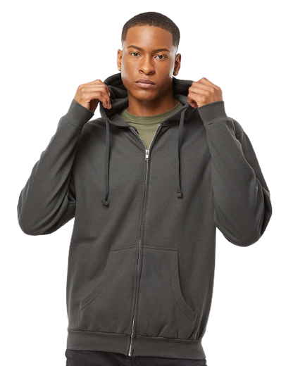 Unisex Fleece Zip Hoodie - Charcoal