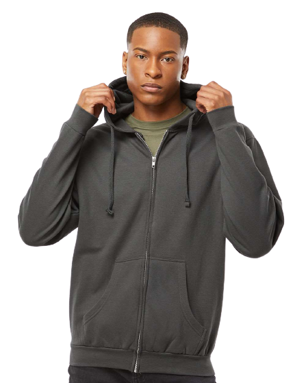 Unisex Fleece Zip Hoodie - Charcoal