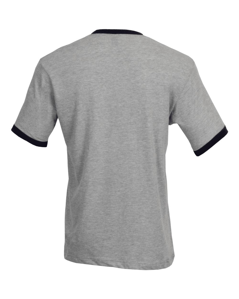 Unisex Fine Jersey Ringer Tee - Heather Grey/ Navy