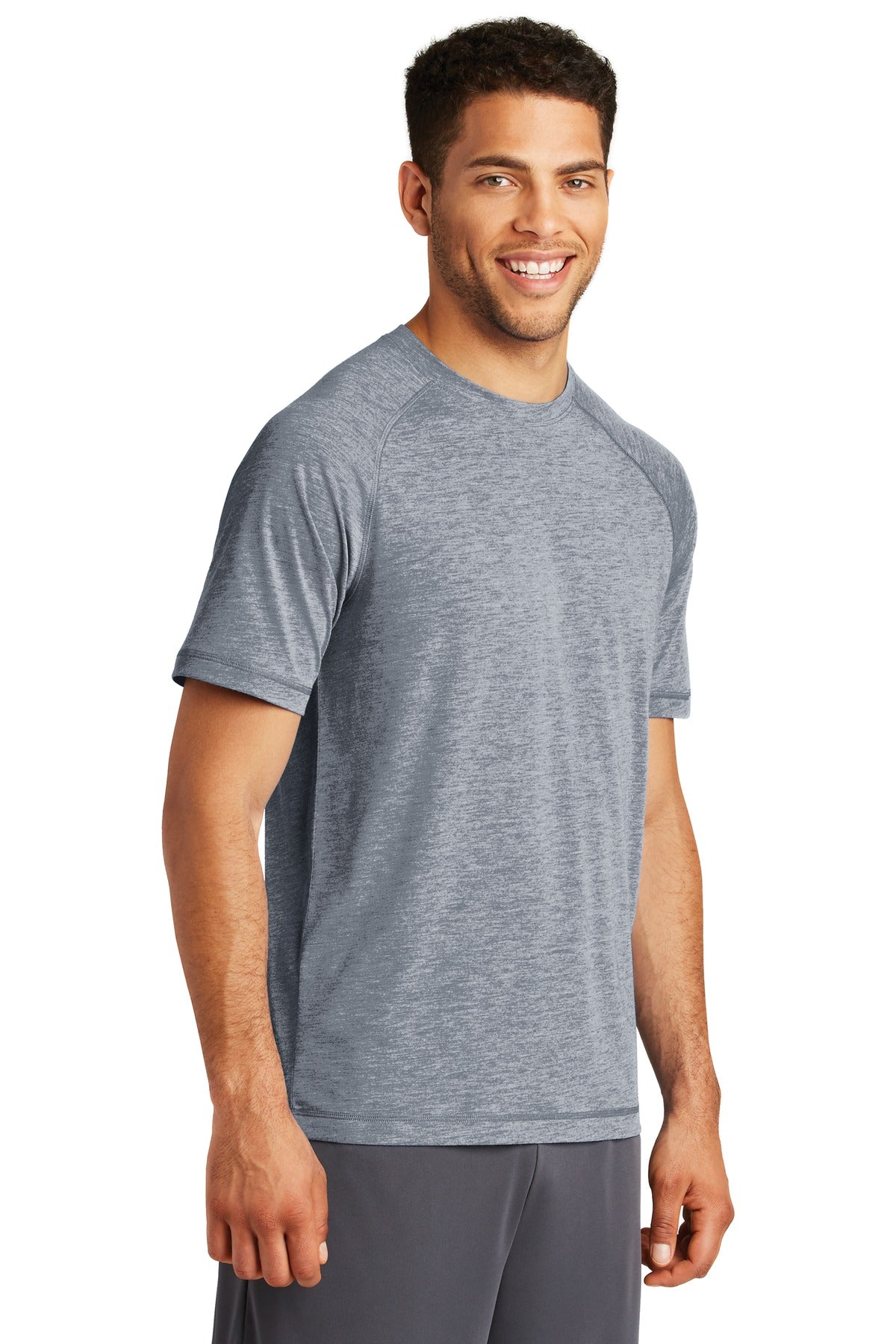 Unisex PosiCharge Tri-Blend Wicking Raglan Tee - True Navy Heather