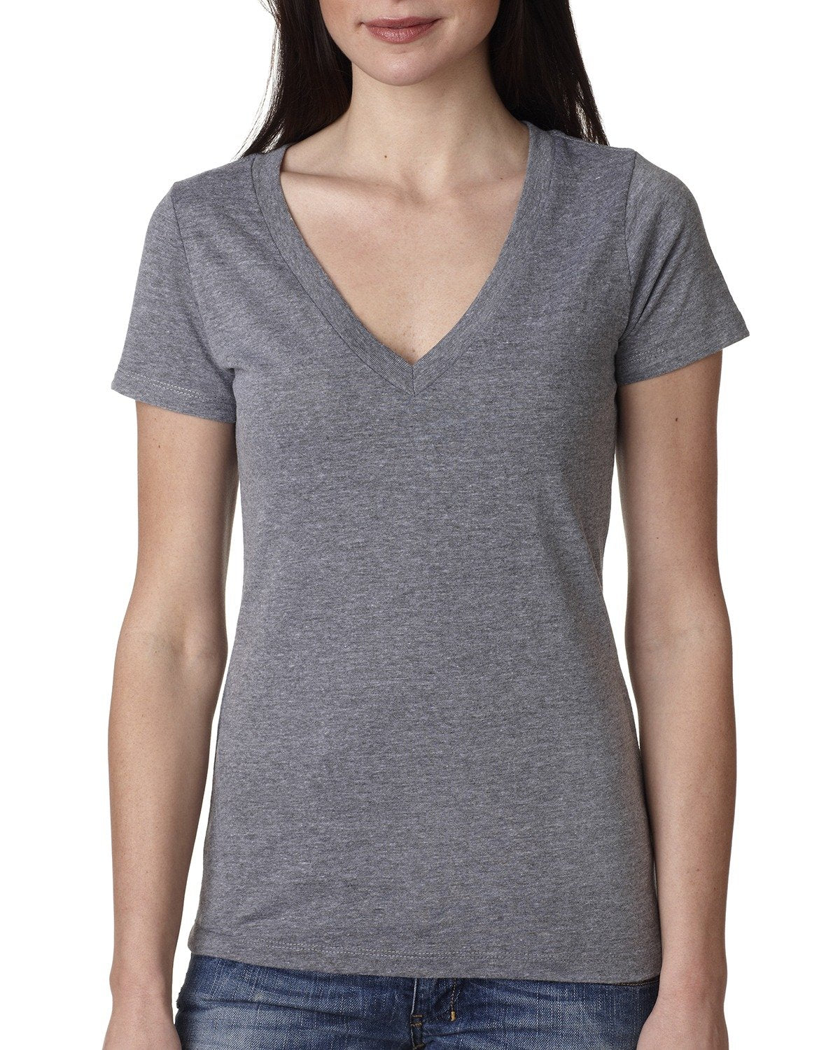 Women's Triblend Deep V - Premium Heather