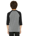 Youth 3/4-Sleeve Baseball T-Shirt - Heather Deep / Black