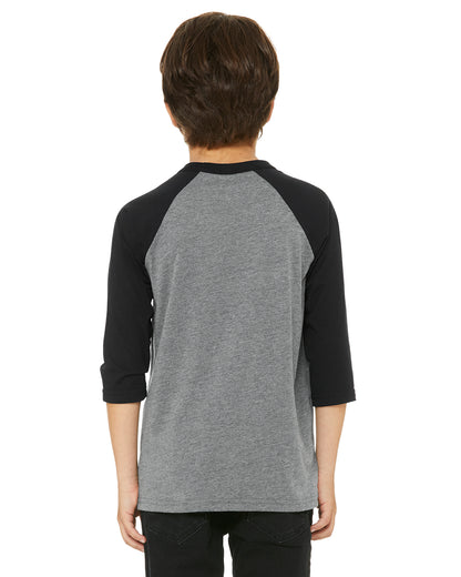 Youth 3/4-Sleeve Baseball T-Shirt - Heather Deep / Black