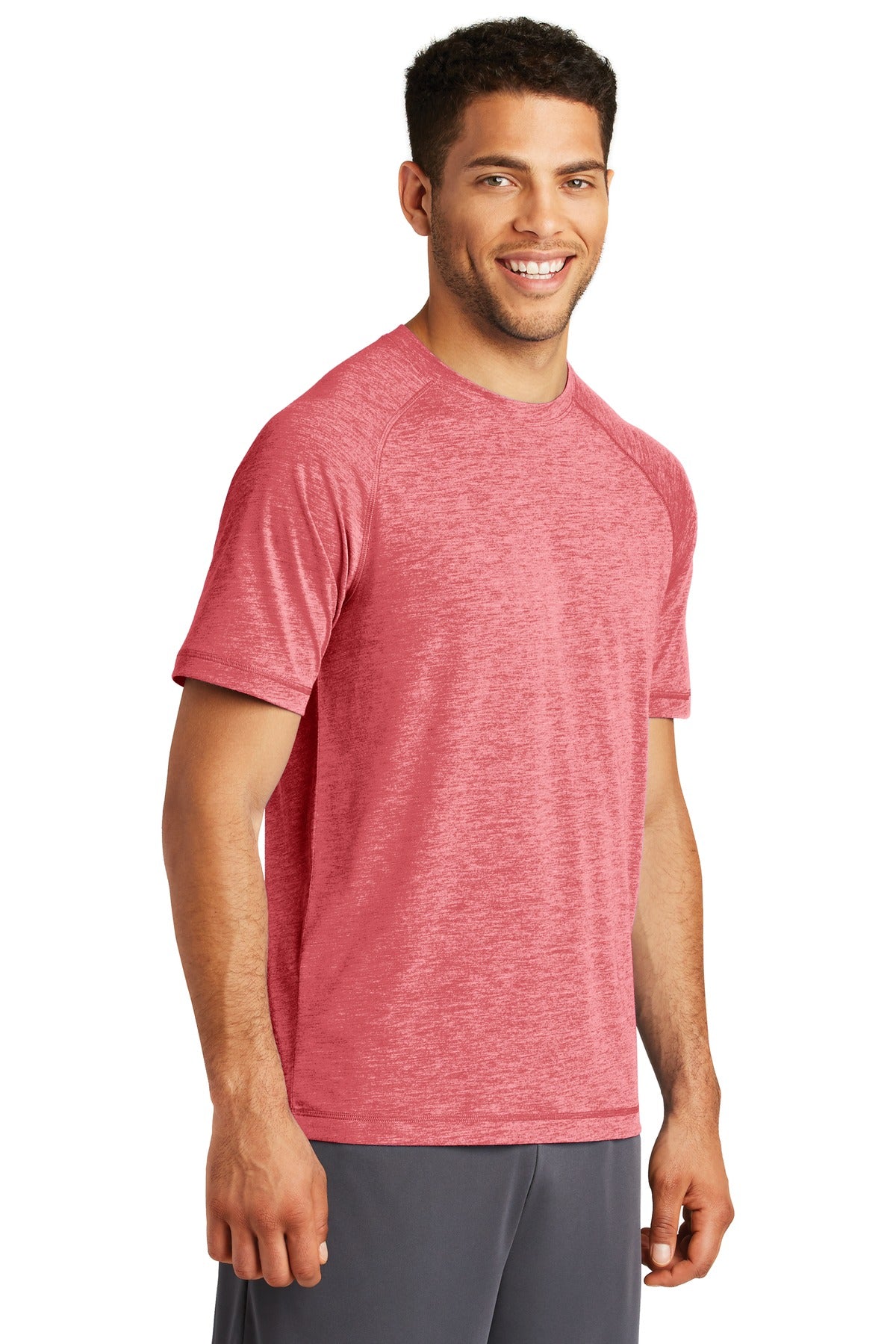 Unisex PosiCharge Tri-Blend Wicking Raglan Tee - True Red Heather