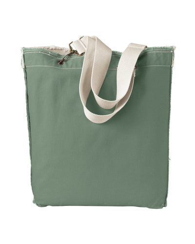 Direct-Dyed Raw-Edge Tote - Cilantro