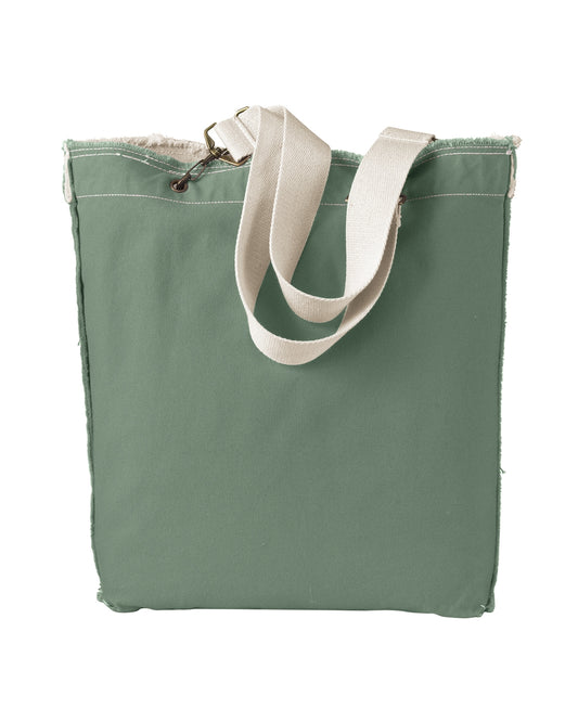 Direct-Dyed Raw-Edge Tote - Cilantro