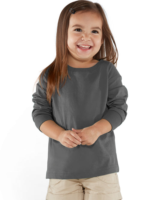 Toddler Long-Sleeve Fine Jersey T-Shirt - Charcoal