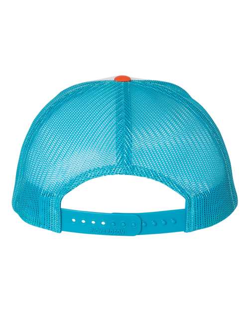 Richardson 115 White/ Blue Hawaiin/ Pale Orange — back