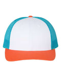 Richardson 115 White/ Blue Hawaiin/ Pale Orange — front