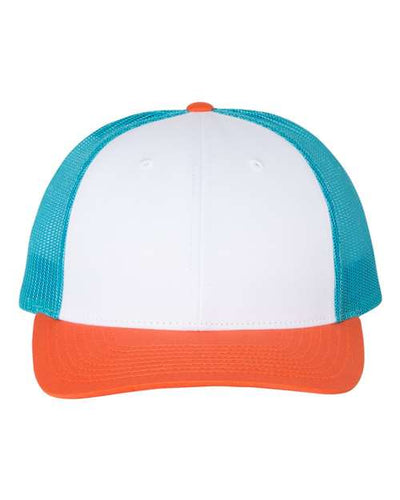 Richardson 115 White/ Blue Hawaiin/ Pale Orange — front