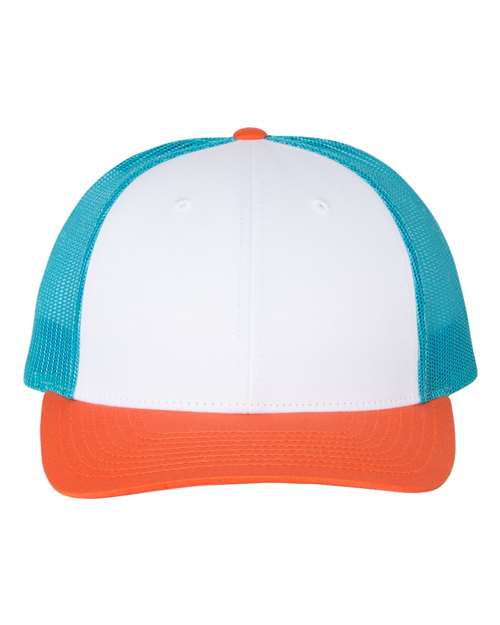 Richardson 115 White/ Blue Hawaiin/ Pale Orange — front