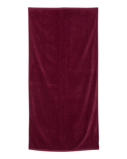Velour Beach Towel - Maroon