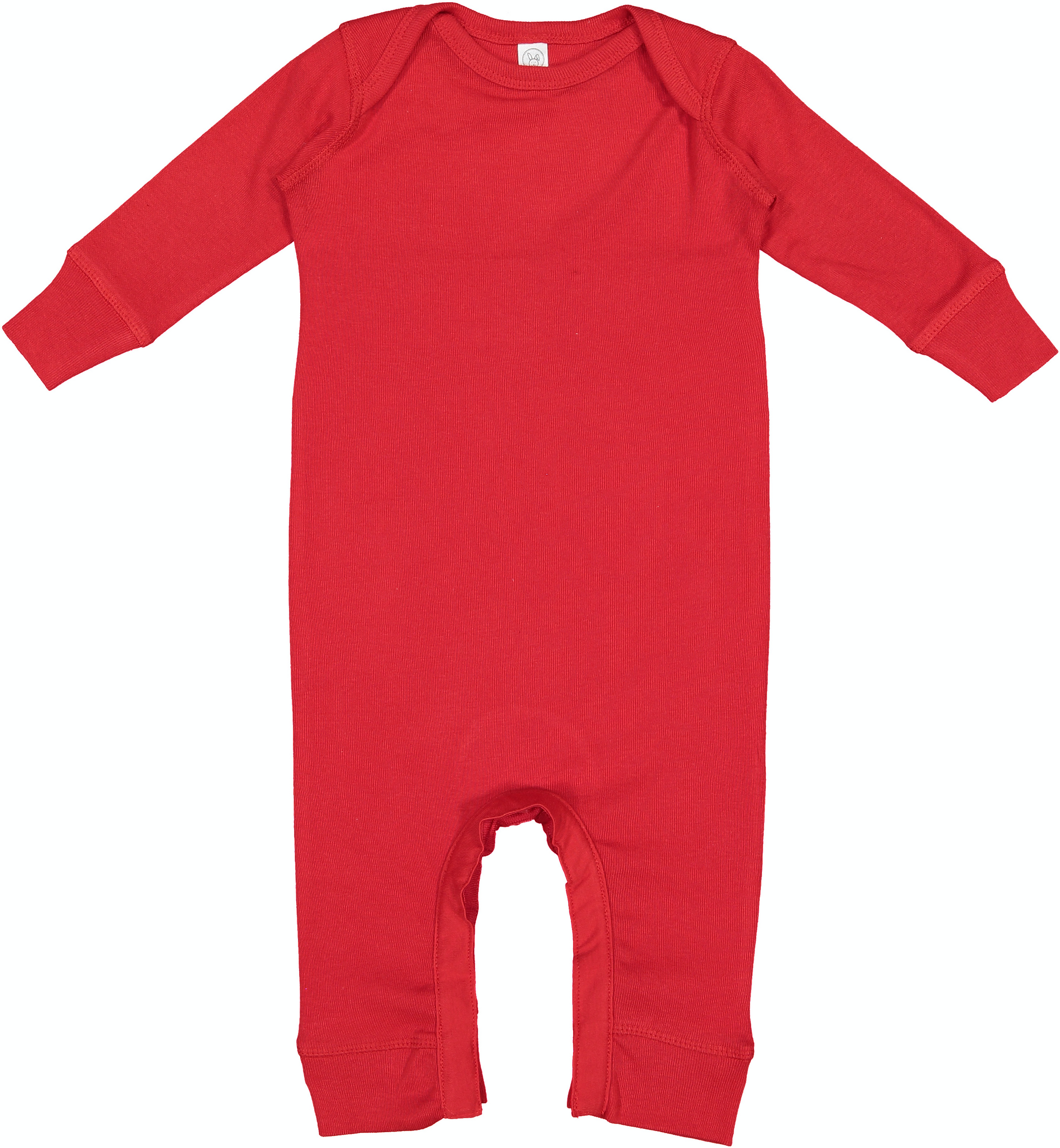 Infant Long-Sleeve Baby Rib Coverall - Red