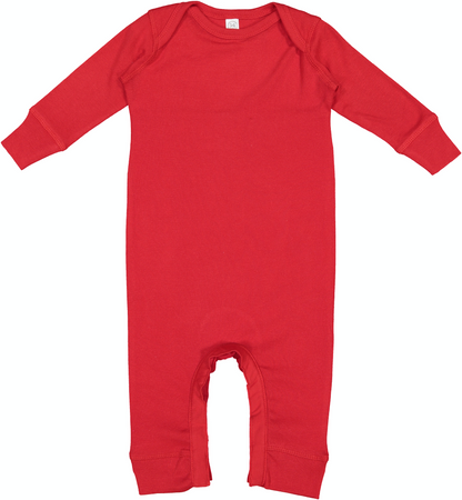 Infant Long-Sleeve Baby Rib Coverall - Red