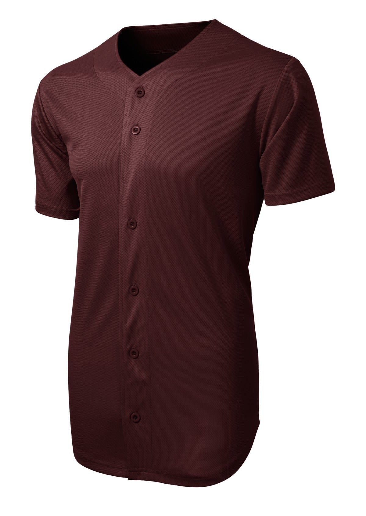 Unisex PosiCharge Tough Mesh Full-Button Jersey - Maroon